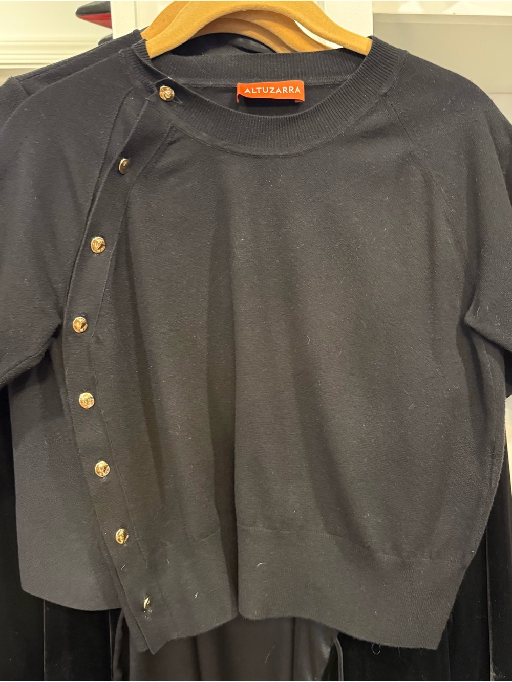 Altuzarra Black Ribbed Knit Top with Subtle Tag